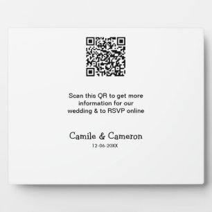 Plaque Photo Site web de mariage QR ajouter nom de la photo dat