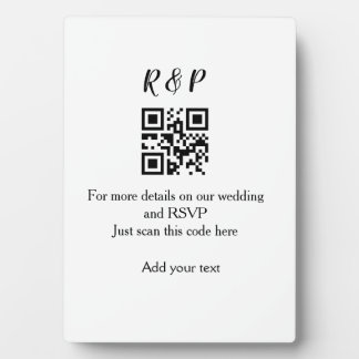 Plaque Photo site web de mariage rsvp q r code ajouter nom text