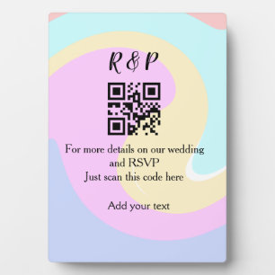 Plaque Photo Site web de mariage rsvp q r code ajouter nom text
