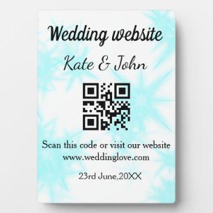 Plaque Photo Site web de mariage simple minimal Q R code ajoute