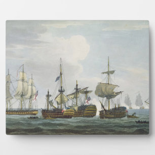 Plaque Photo Situation du HMS Temeraire à la bataille de Trafal