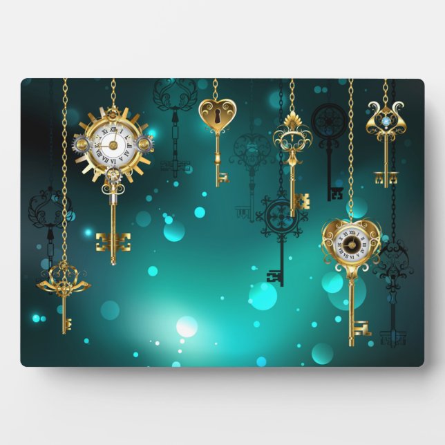 Plaque Photo Skeleton Keys on Green Background (Devant)