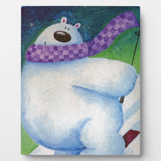 Plaque Photo Skiing Polar Bear (Devant)