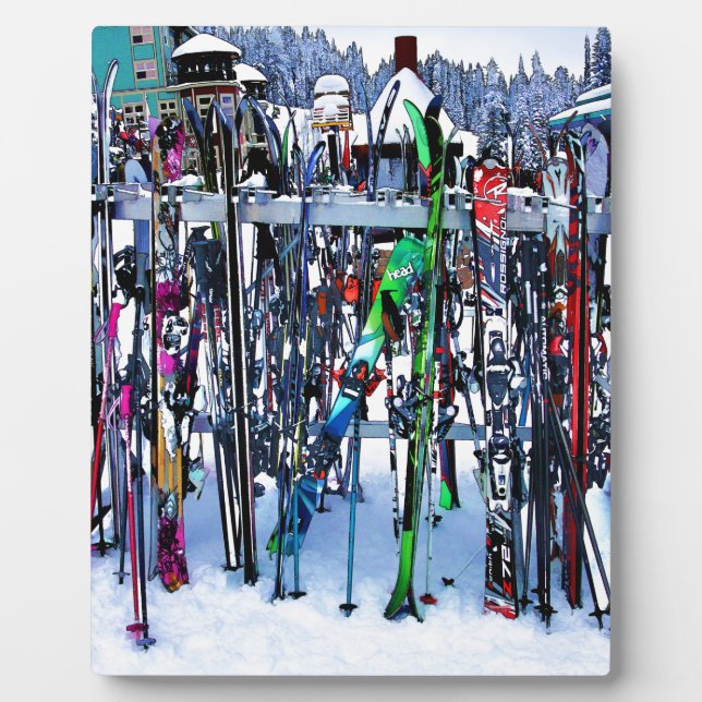 Plaque Photo Skis and Poles (Devant)
