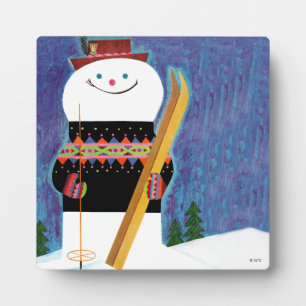 Plaque Photo Skis pour bonhomme de neige