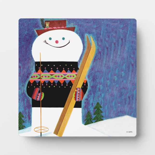 Plaque Photo Skis pour Snowman (Devant)