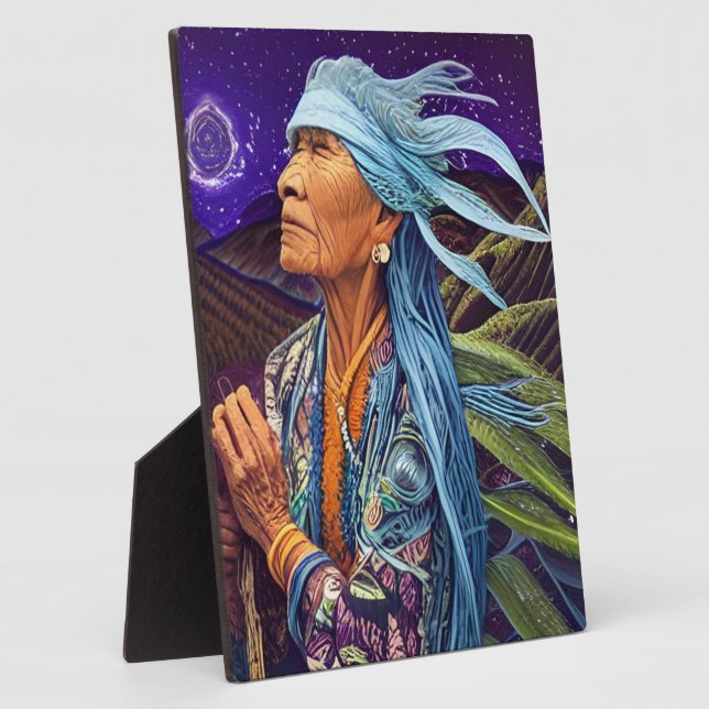 Plaque Photo Sky Road Walker Native American Imaginaire Art (Côté)