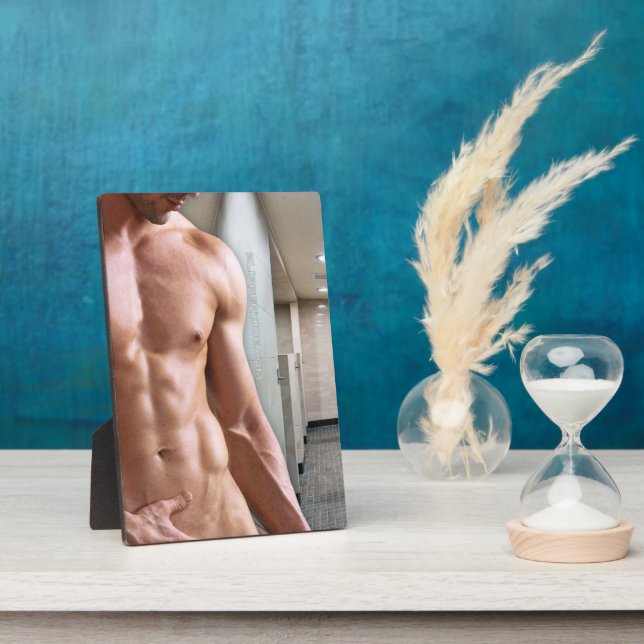 Plaque Photo SlipperyJoe cheminée homme musclé six pack abs (Côté)