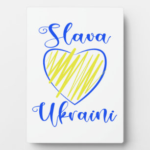 Plaque Photo Slogan Slava La gloire ukrainienne au coeur de l'U