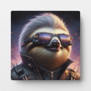 Plaque Photo Sloth Cyberpunk