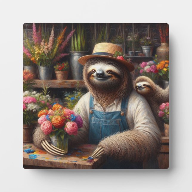 Plaque Photo Sloth Florist (Devant)