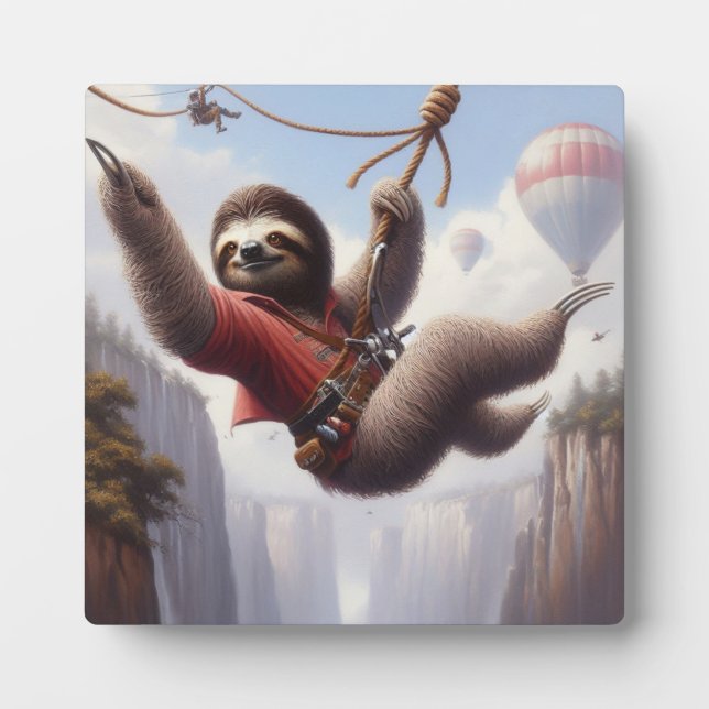 Plaque Photo Sloth Ziplining (Devant)