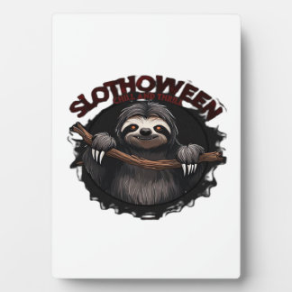 Plaque Photo Slothoween Chill And Thrill - Creepy Sloth Classic