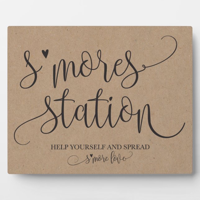 Plaque Photo S'mores Station Favor Party Signalisation (Devant)