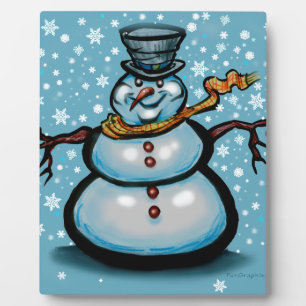 Plaque Photo Snowman