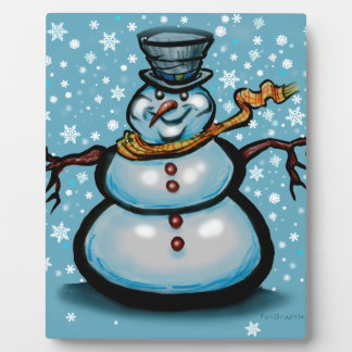 Plaque Photo Snowman