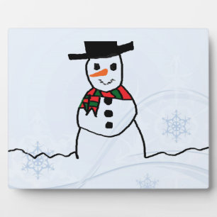 Plaque Photo Snowman