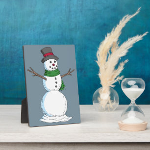 Plaque Photo Snowman