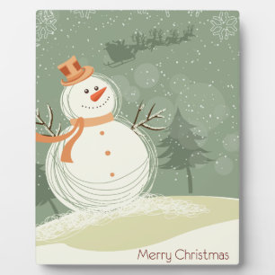 Plaque Photo Snowman