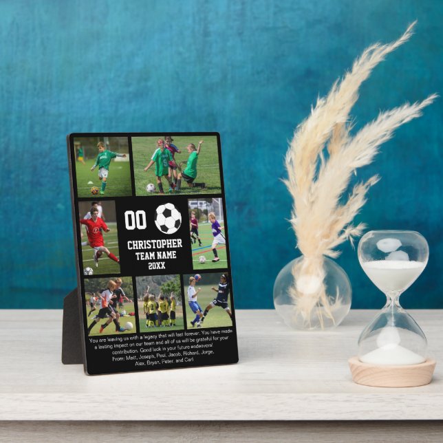 Plaque Photo Soccer 7 photo collage team name (Côté)
