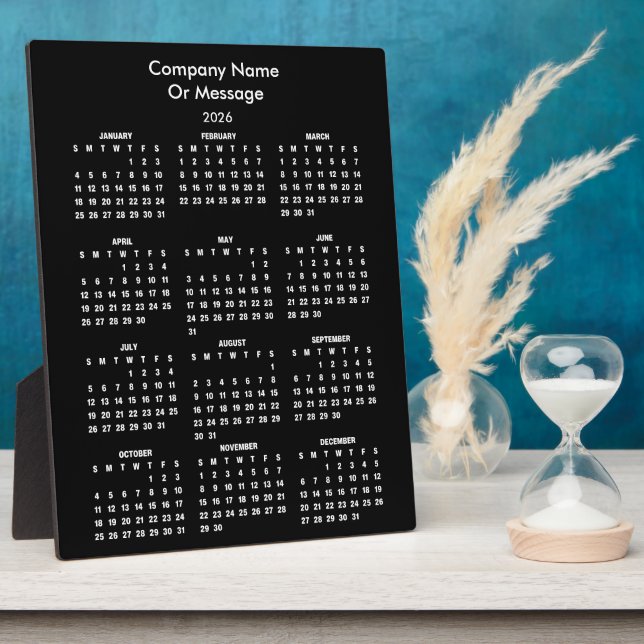Plaque Photo Société de calendrier moderne 2026 (Côté)