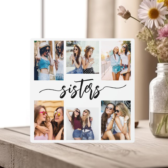 Plaque Photo Soeurs 6 Photo Collage Keepsaké cadeau (Créateur téléchargé)