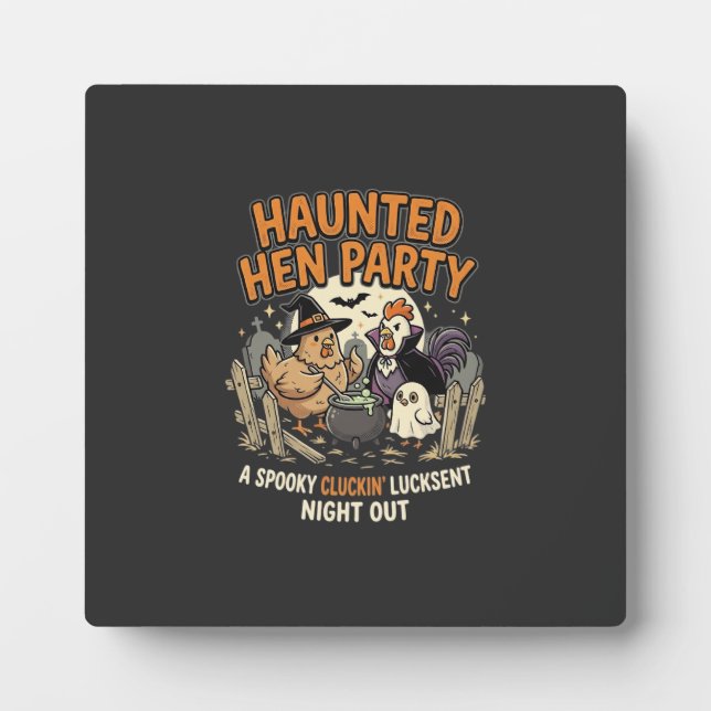 Plaque Photo Soirée de Poule Hantée d'Halloween (Devant)