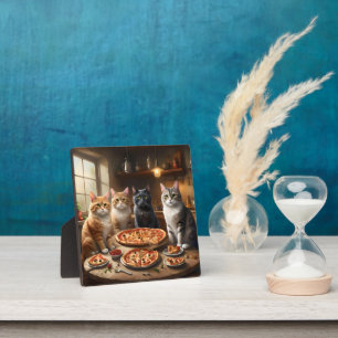 Plaque Photo Soirée Pizza Chat,