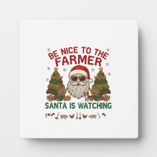 Plaque Photo Sois Gentil Fermier Père Noël Ferme Animaux