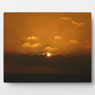 Plaque Photo Soleil Derrière les nuages I Orange Sunset Photo