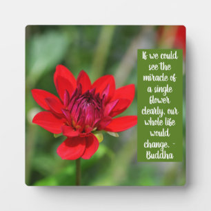Plaque Photo Solitaire Rouge Dahlia Fleur Wisley Motivation