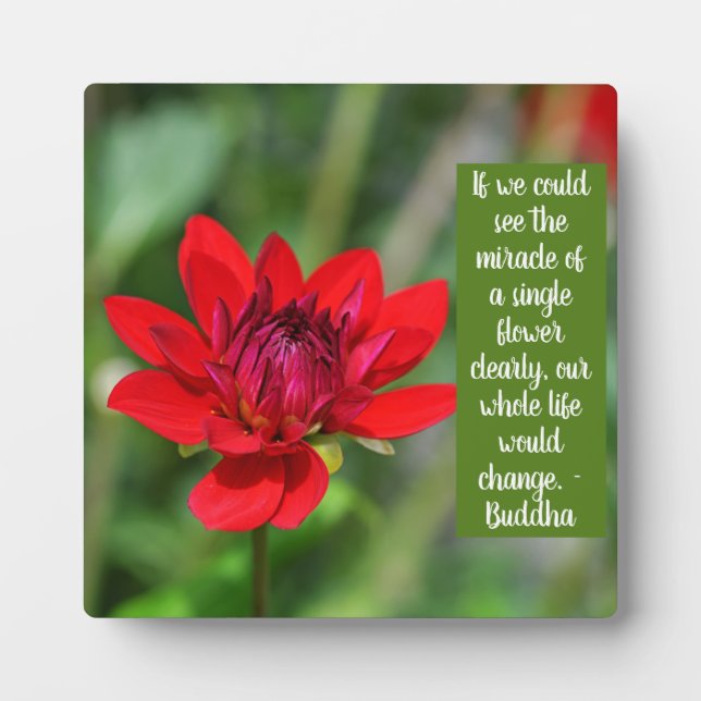 Plaque Photo Solitaire Rouge Dahlia Fleur Wisley Motivation (Devant)