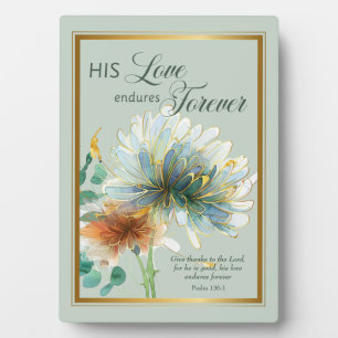 Plaque Photo Son Amour Endure Pour Le Psaume 136 Écriture Verte