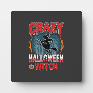Plaque Photo Sorcier Halloween Fou Conception Broomstick Horreu