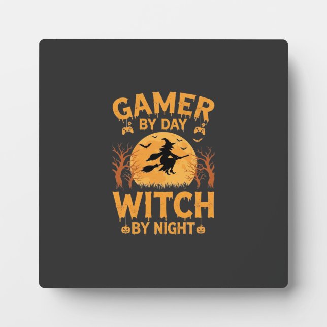 Plaque Photo Sorcière de jeu Halloween Conception de jeu (Devant)