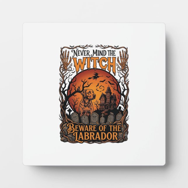 Plaque Photo Sorcière de l'esprit de Noël Méfiez-vous du Labrad (Devant)