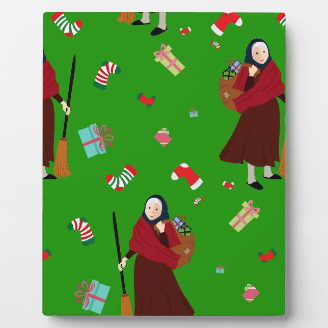 Plaque Photo sorcière de noël Befana (Devant)