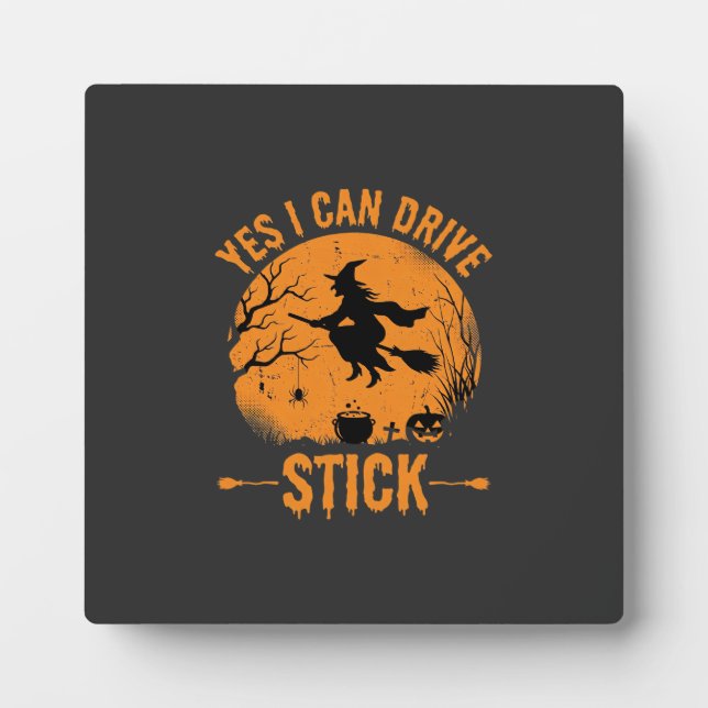 Plaque Photo Sorcière d'Halloween Drive Stick Graphique_1 (Devant)