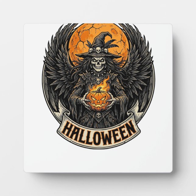Plaque Photo Sorcière Halloween gothique vintage (Devant)