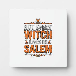 Plaque Photo Sorcière Vintage Salem Halloween Typographie Desig
