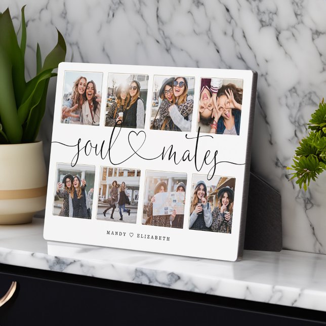Plaque Photo Soul Mates Script Gift For Friends Photo Collage (Soul Mates Script Gift For Friends Photo Collage Plaque)