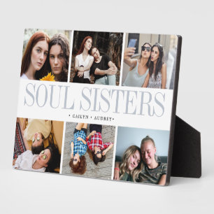 Plaque Photo Soul Sisters Photo Collage Cadeau pour Best Friend