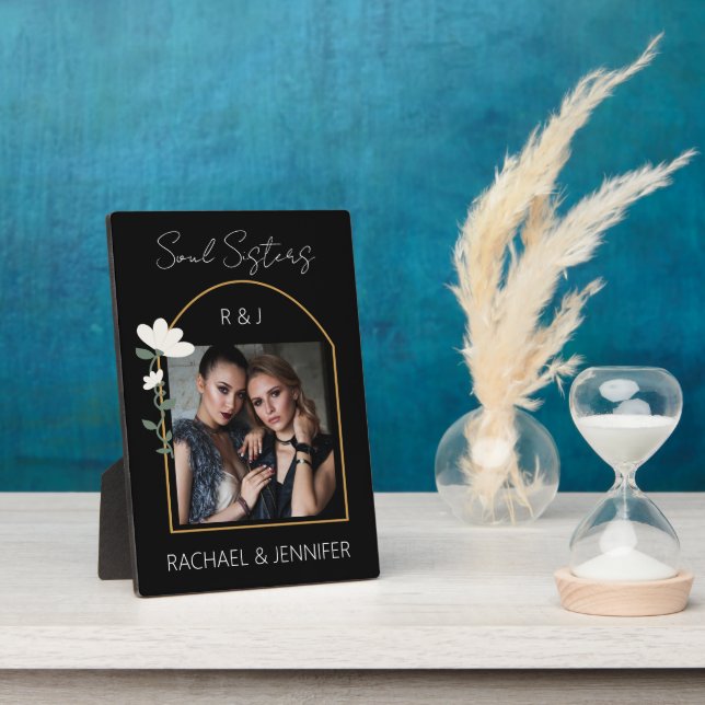 Plaque Photo Soul Soeurs Photo Personnalisée Nom Monogram Keeps (Côté)
