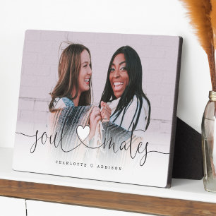 Plaque Photo Soulmates Heart Script Best Friends Photo Gift