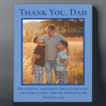 Plaque Photo Source d'inspiration For Him Proverbs 23 Blue<br><div class="desc">Celebrate Dad ou another special man with this photo plaque ! The plaque has a light blue background with navy blue text. The text reads, Thank you, papa et has the proverbs 23:24 scripture verse. Tout texte peut être personnel. This makes a great Father's Day, birthday ou father of the...</div>