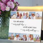 Plaque Photo Souvenir 10 Photo Blanc Vous avez disparu<br><div class="desc">Plaque photo souvenir personnalisée avec un libellé amoureux dans la typographie moderne et la calligraphie élégante. Le modèle photo est configuré pour que vous puissiez ajouter vos images, qui sont affichées au format carré / instagram, en deux rangées de cinq, bordant les bords longs et encadrant le devis mémorial. Le...</div>