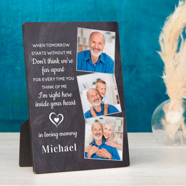 Plaque Photo Souvenir 3 Photo Mémorial du deuil familial (Créateur téléchargé)