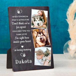 Plaque Photo Souvenir 3 Photo Perte d'animal familier Cadeau Mé