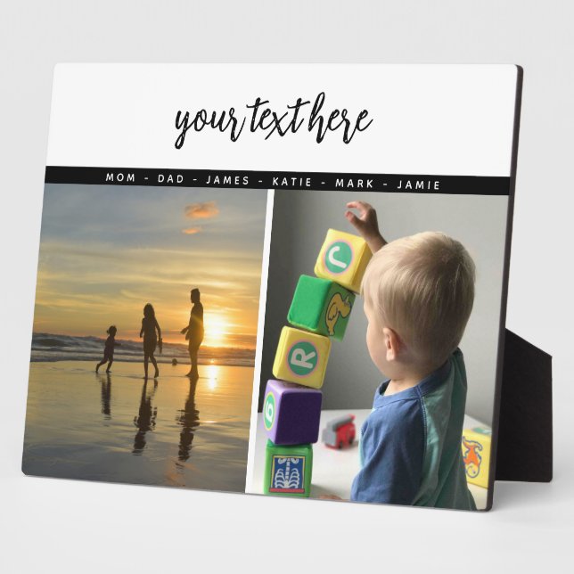 Plaque Photo Souvenir d'amour de famille avec 2 photos personna (Côté)