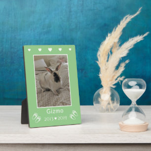 Plaque Photo Souvenir lapin pour enfants joyeux Vert Mémorial p